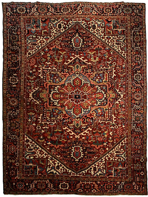 Antique Persian Heriz Rug <br> 9' 6
