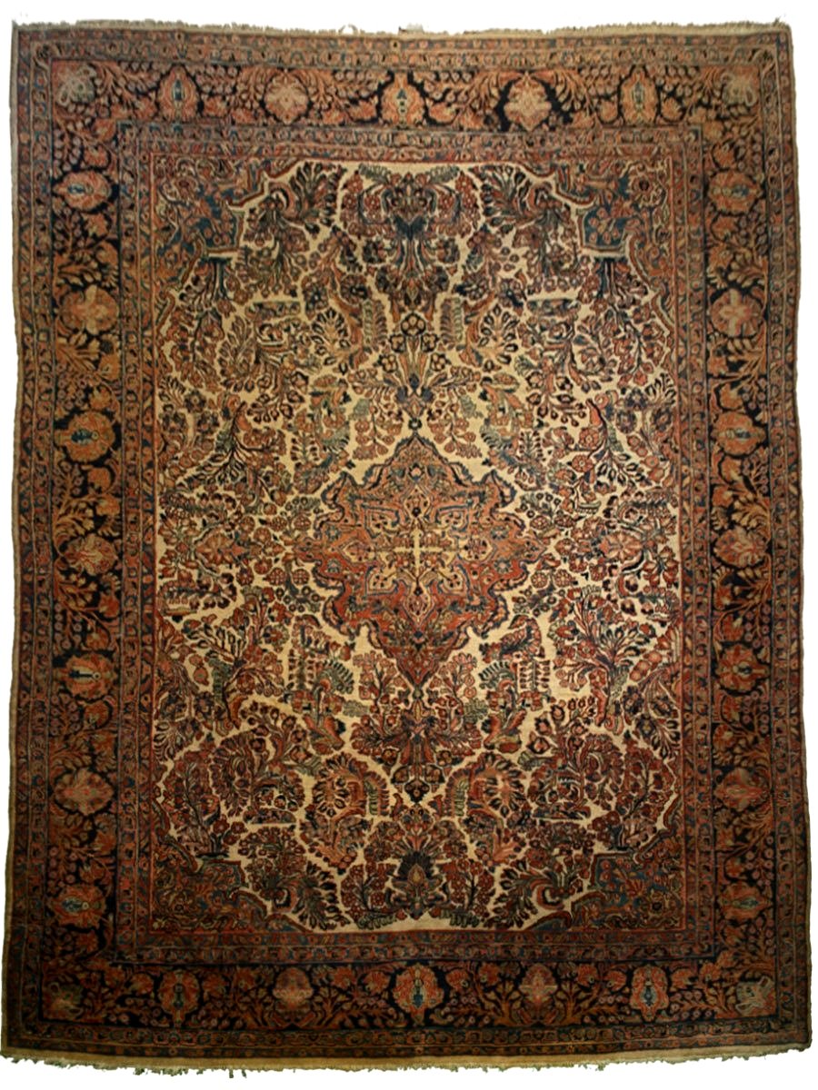 Antique Persian Sarouk Rug <br> 9' x 11' 5