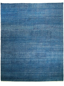 Modern Blue Indian Rug - 9' x 12' - Los Altos Rug Gallery
