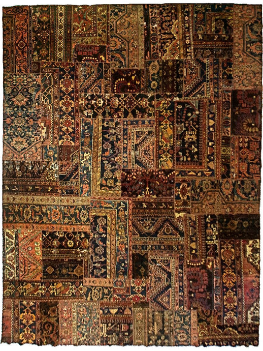 Antique Persian Patchwork Rug- 1920's - 10' x 12'